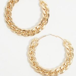 Gold Oversized Chain Hoop Earrings